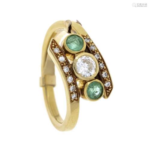 Old cut diamond emerald ring GG 58