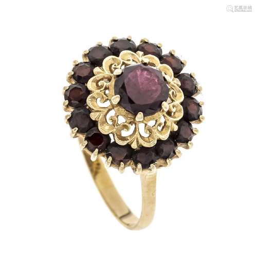 Garnet flower ring GG 585/000 with