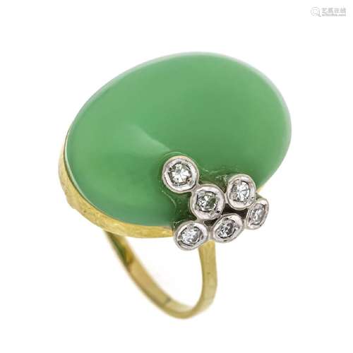 Chrysoprase diamond ring GG/WG 585