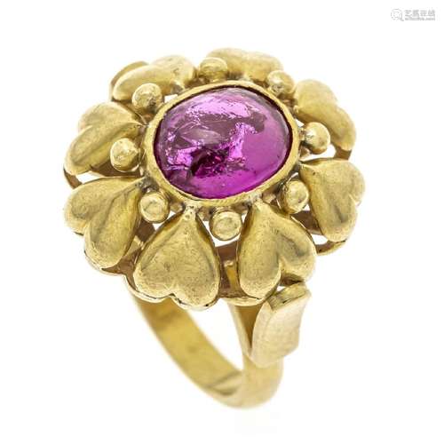 Ruby heart ring GG 750/000 unstamp