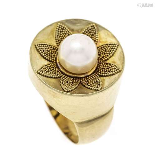 Akoya pearl ring GG 585/000 unstam