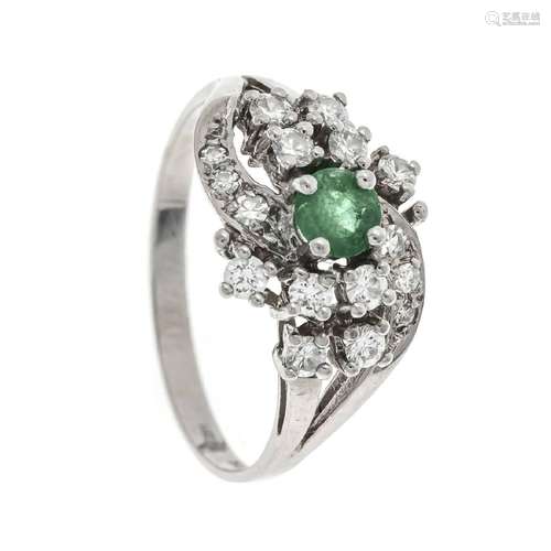 Emerald diamond ring WG 585/000 wi