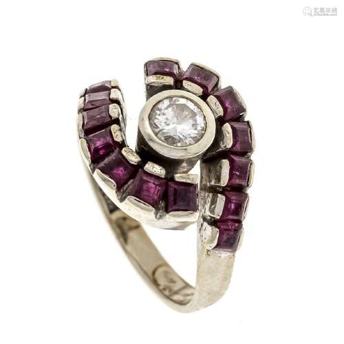 Ruby diamond ring WG 585/000 with