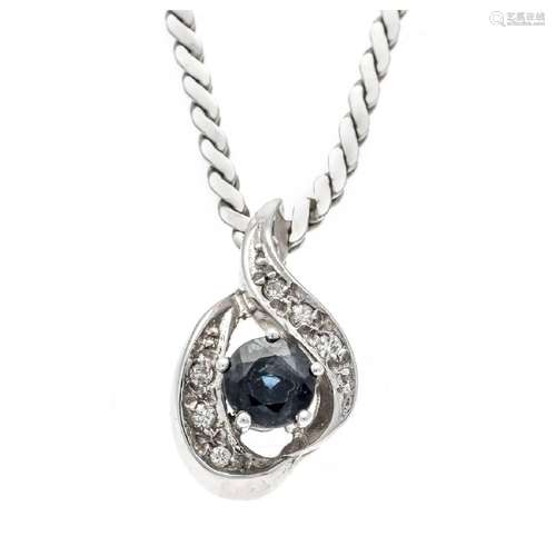 Sapphire and diamond necklace WG 5