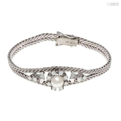 Pearl-cut diamond bracelet WG 750/