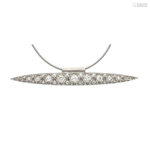 Designer old cut diamond necklace