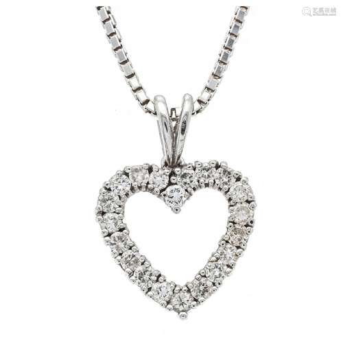 Brilliant-cut diamond heart pendan