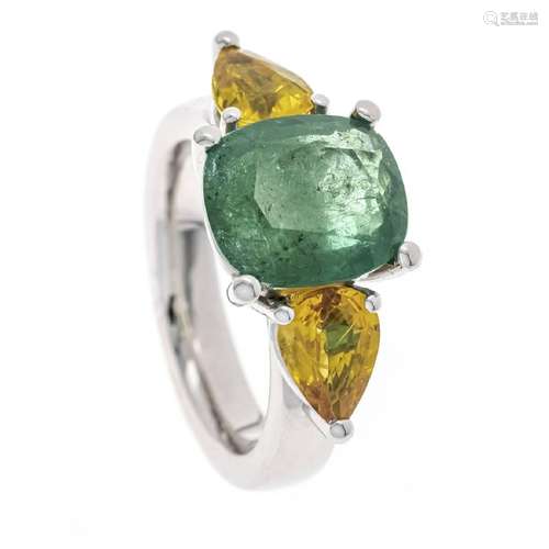 Emerald sapphire ring WG 750/000 w