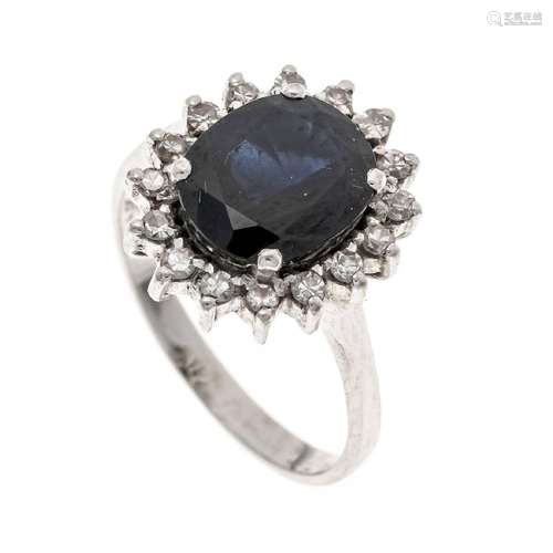 Sapphire diamond ring WG 585/000 w