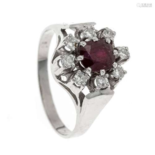 Ruby diamond ring WG 585/000 with