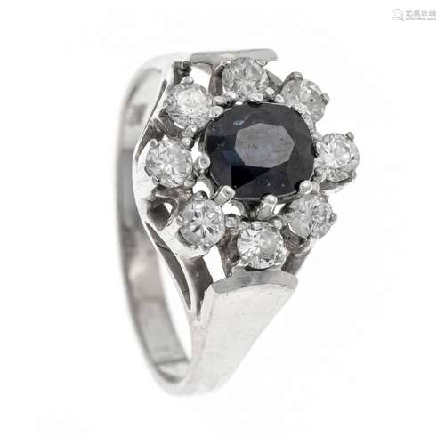 Sapphire diamond ring WG 585/000 w