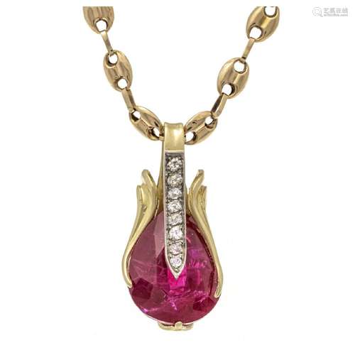 Synth. ruby vintage pendant GG/WG