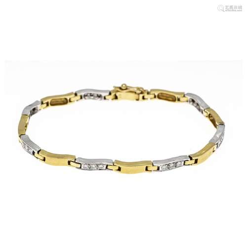 Brilliant-link bracelet GG/WG 750/