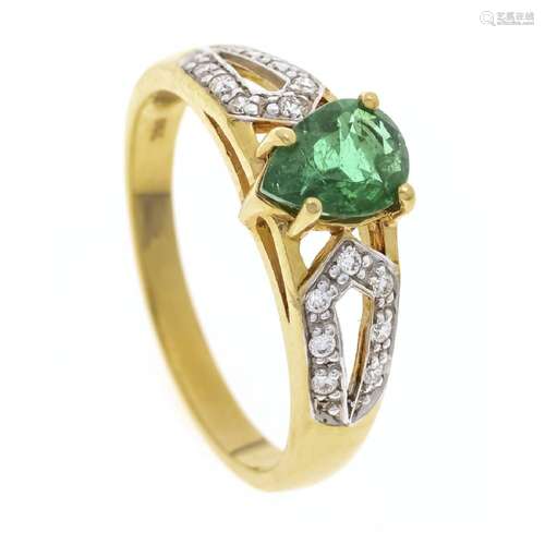 Emerald diamond ring GG/WG 750/000