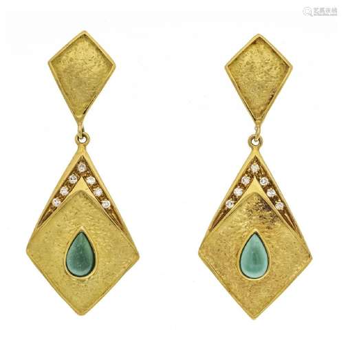 Turquoise diamond earrings GG 750/