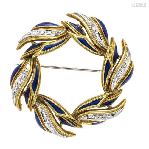 Enamel ring brooch GG/WG 750/000 w