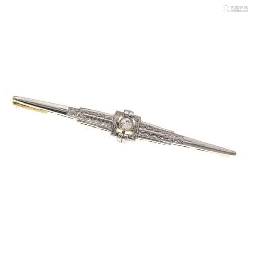 Art Deco old cut diamond pin GG/WG