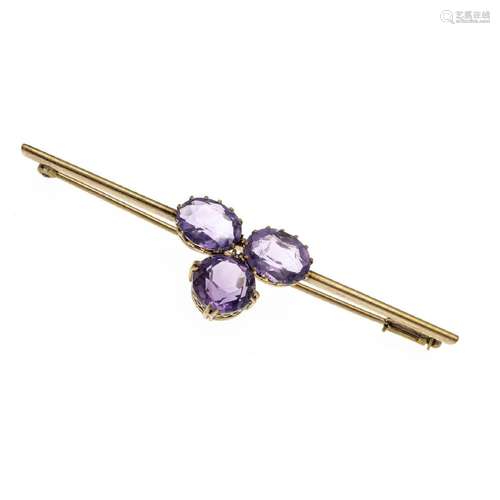 Amethyst brooch 333/000 with 3 ova