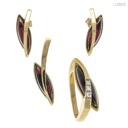 Garnet jewelry set GG 375/000 with