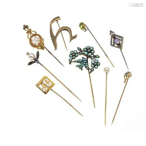 9-piece pin set gold (1 x GG 585/0