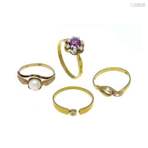 4-piece ring set 2 x GG 585/000, 1