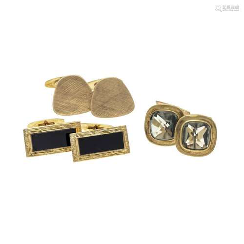 3 pairs of vintage cufflinks GG 33