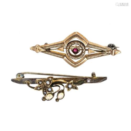 2-piece Art Nouveau brooch set 1 x