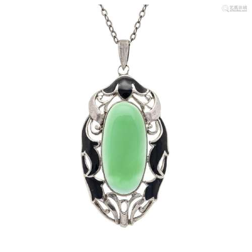 Art Nouveau pendant silver 800/000