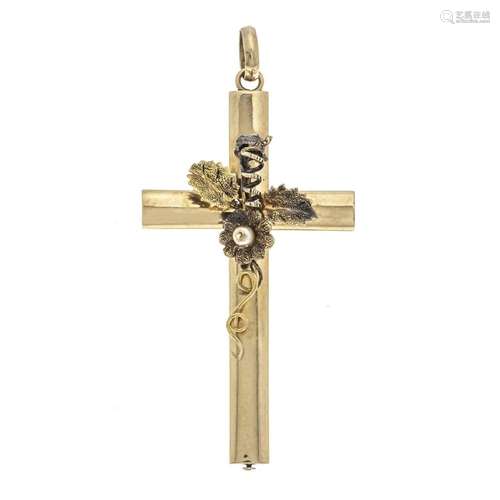 Cross pendant c. 1900 GG 585/000 u