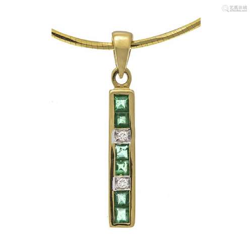 Emerald diamond pendant GG 750/000