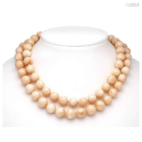 Angel skin coral endless necklace