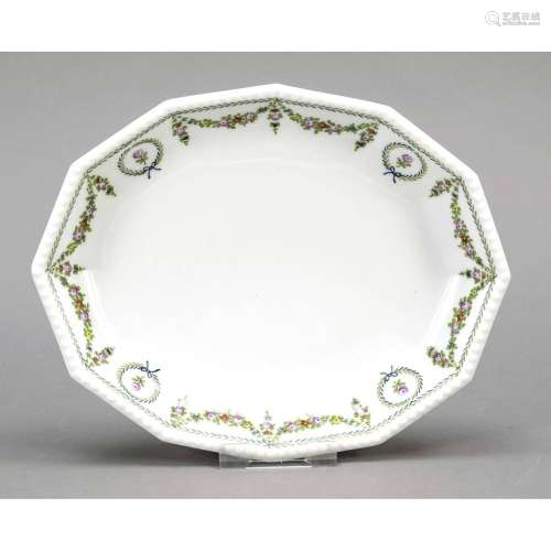 Oval bowl, Nymphenburg, 20th cent