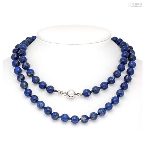 Lapis lazuli necklace with pin cla