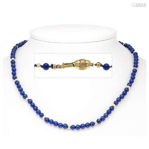 Lapis lazuli necklace with pin cla