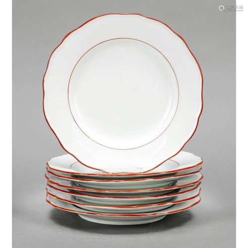 Set of 6 bread plates, Meissen, m