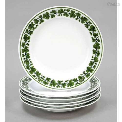 Set of 6 dinner plates, Meissen,