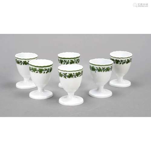 Six egg cups, Meissen, pommel swo