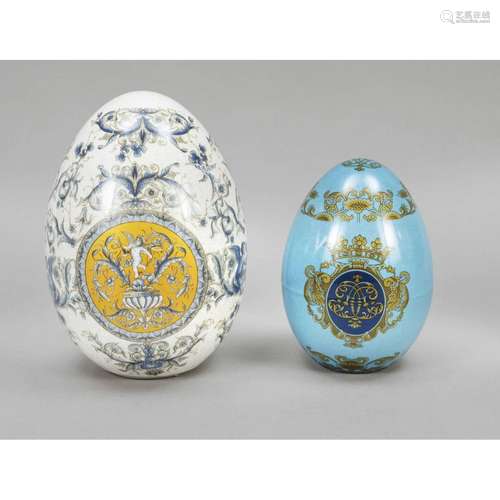 Two Easter eggs, 20th c., polychr