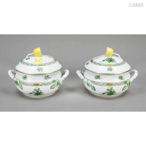 Two small lidded tureens, Herend,