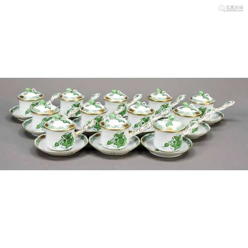 Twelve turtle soup cups, each wit