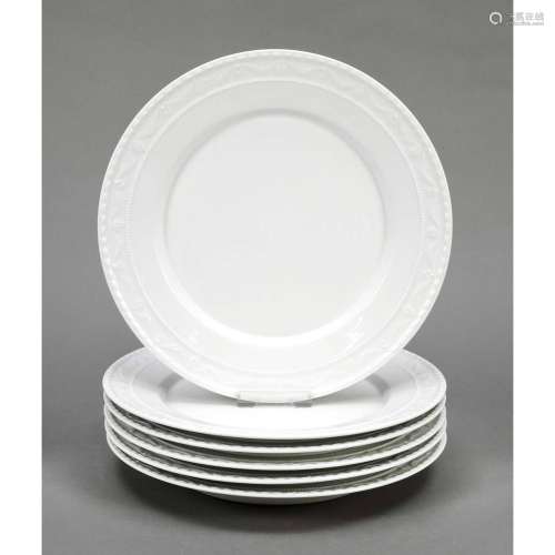 Six dinner plates, KPM Berlin, ma