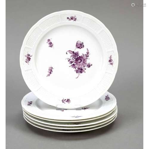 Six dinner plates, Nymphenburg, m