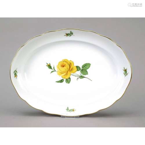 Oval serving plate, Meissen, mark