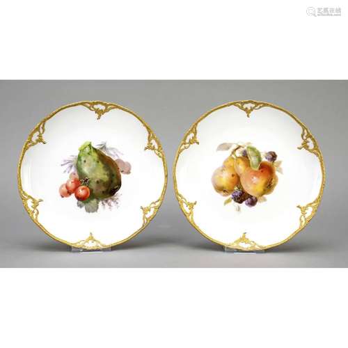 Two fruit plates, KPM Berlin, mar