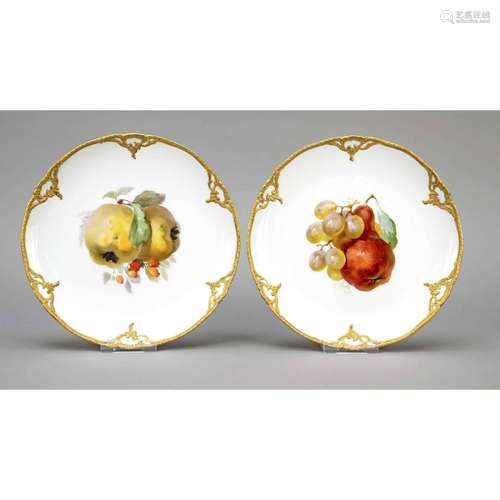 Two fruit plates, KPM Berlin, mar