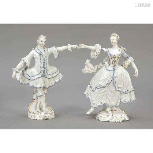 Rococo couple, opera dancer and d