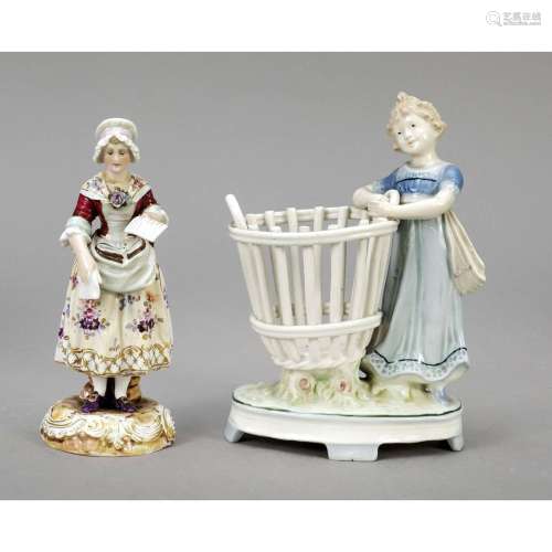 Two girl figurines, Thuringia, 20