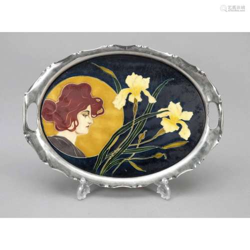 Oval Art Nouveau tray, Johann von