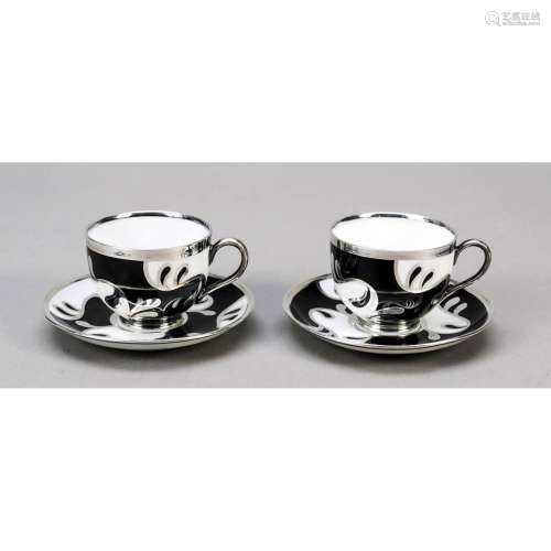Pair of demitasse cups with sauce