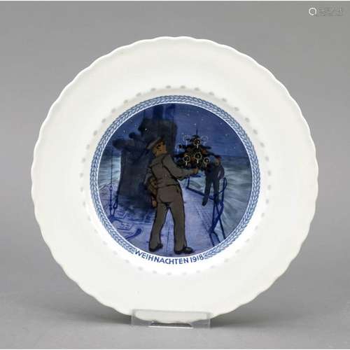 Christmas plate, KPM Berlin, 1918